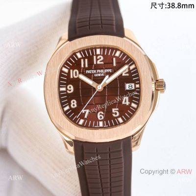 Swiss Patek Philippe Aquanaut new 38.8mm GR Factory Replica Watch Rose Gold Case